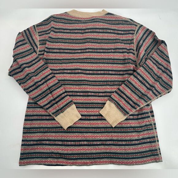 Vintage 90s Polo Ralph Lauren Men Fair Isle Nordic Cotton Shirt Sweater Sz Large - Picture 4 of 7